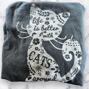 “Life is Better with Cats Around” Hooded Sweatshirt